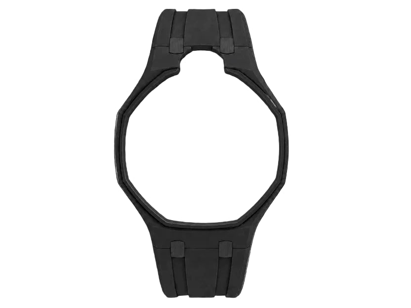 Black Sport Rubber Strap & Case — for AP × Swatch Royal Pop (Crown at 12)