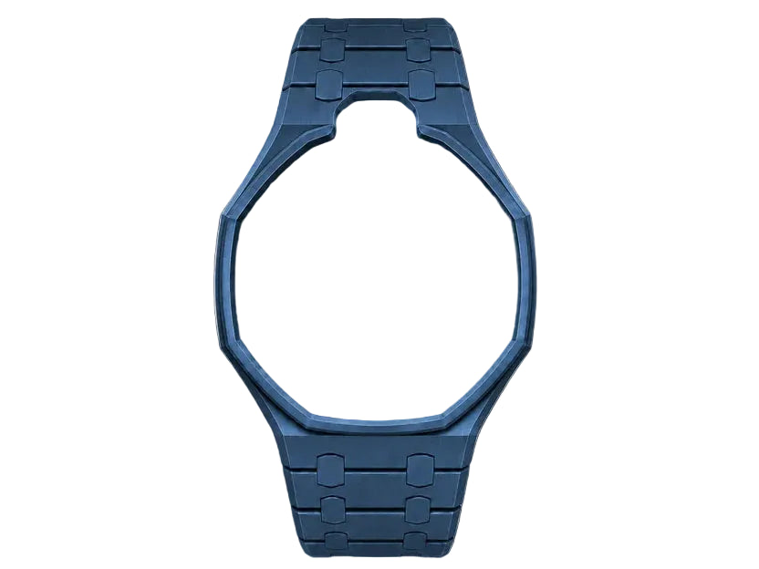 Deep Blue Ceramic Link Strap & Case — for AP × Swatch Royal Pop (Crown at 12)