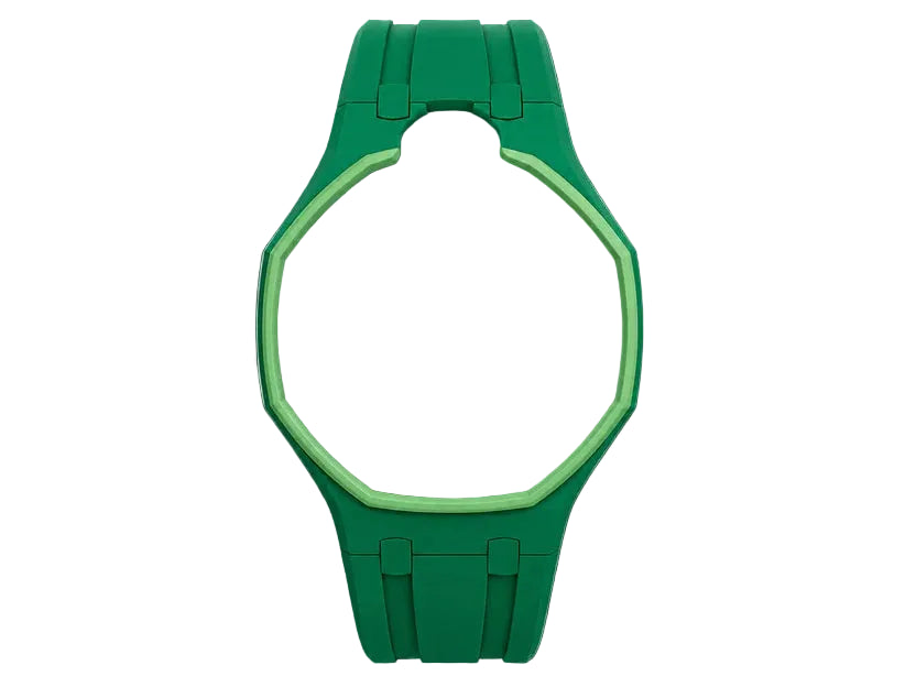Green Sport Rubber Strap & Case — for AP × Swatch Royal Pop (Crown at 12)