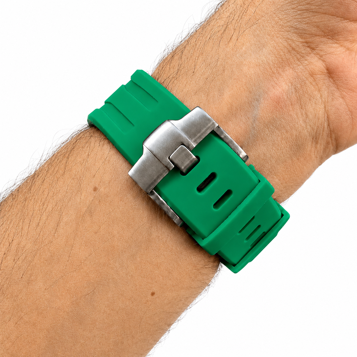 Green Sport Rubber Strap & Case — for AP × Swatch Royal Pop (Crown at 12)