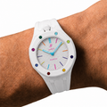 White Sport Rubber Strap & Case — for AP × Swatch Royal Pop (Crown at 12)