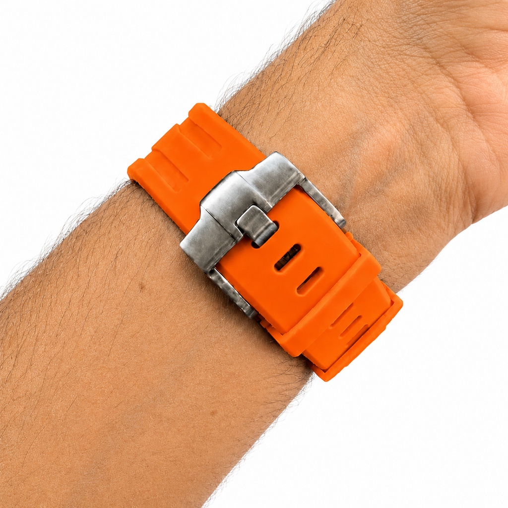 Orange Sport Rubber Strap & Case — for AP × Swatch Royal Pop (Crown at 12)
