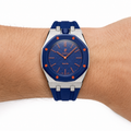 Navy Steel Case & Rubber Strap — for AP × Swatch Royal Pop (Crown at 12)