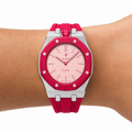 Crimson Red Steel Case & Rubber Strap — for AP × Swatch Royal Pop (Crown at 12)