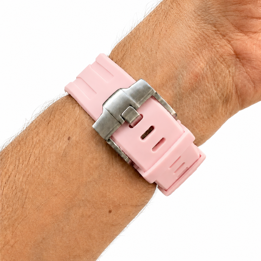 Pink Sport Rubber Strap & Case — for AP × Swatch Royal Pop (Crown at 12)