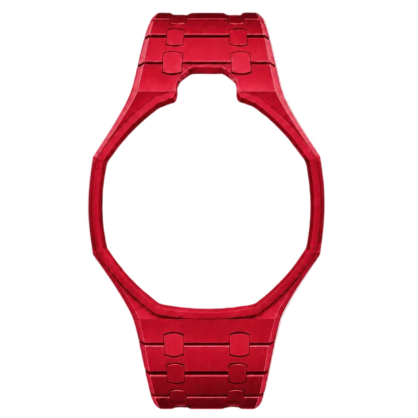 Racing Red Ceramic Link Strap & Case — for AP × Swatch Royal Pop (Crown at 12)