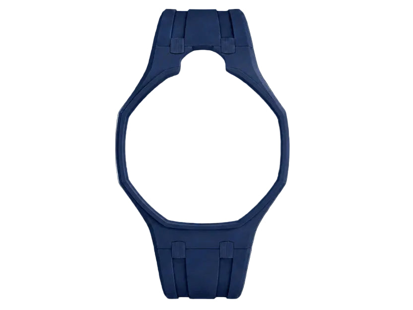Navy Sport Rubber Strap & Case — for AP × Swatch Royal Pop (Crown at 12)