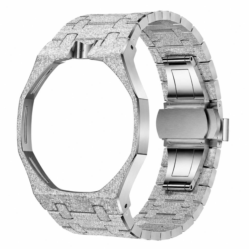 Exclusive Edition Stainless Steel Strap & Case — for AP × Swatch Royal Pop (Crown at 12)