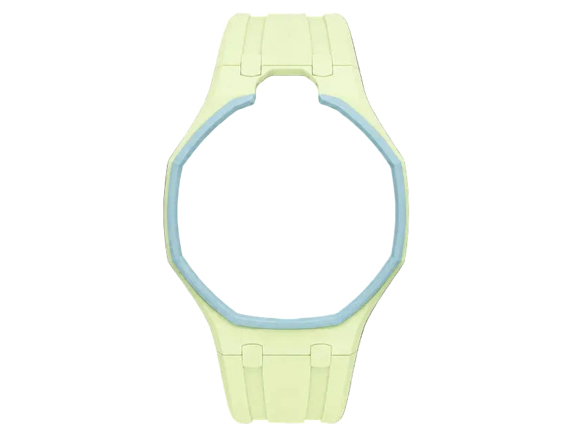 Lime Green Sport Rubber Strap & Case — for AP × Swatch Royal Pop (Crown at 12)